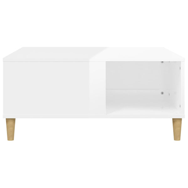 Coffee Tables Coffee Table High Gloss White 80X80x36.5 Cm Engineered Wood