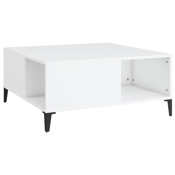 Coffee Tables Coffee Table White 80X80x36.5 Cm Engineered Wood