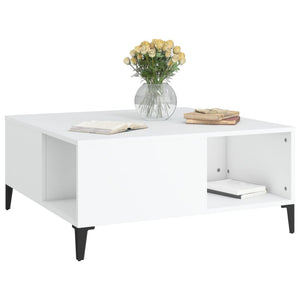 Coffee Tables Coffee Table White 80X80x36.5 Cm Engineered Wood