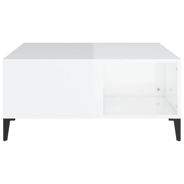 Coffee Tables Coffee Table High Gloss White 80X80x36.5 Cm Engineered Wood