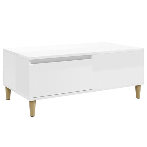 Coffee Tables Coffee Table High Gloss White 90X50x36.5 Cm Engineered Wood