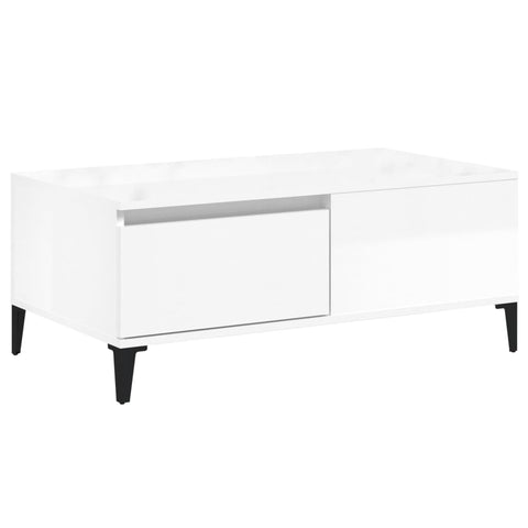 Coffee Tables Coffee Table High Gloss White 90X50x36.5 Cm Engineered Wood