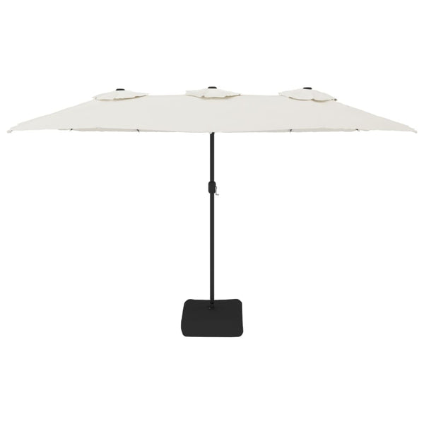 Patio Umbrellas Double Head Parasol Sand White 449X245 Cm