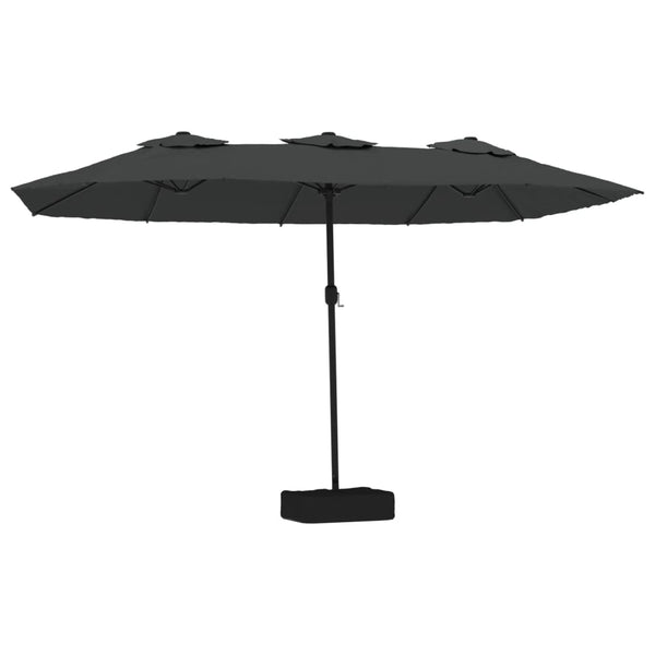 Patio Umbrellas Double Head Parasol Anthracite 449X245 Cm