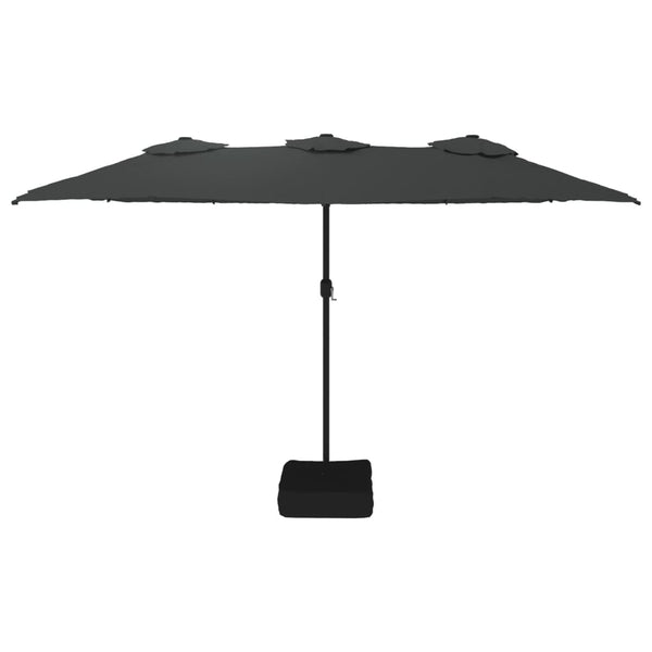 Patio Umbrellas Double Head Parasol Anthracite 449X245 Cm