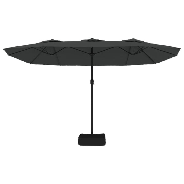 Patio Umbrellas Double Head Parasol Anthracite 449X245 Cm