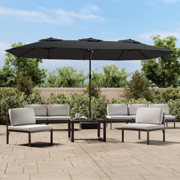 Patio Umbrellas Double Head Parasol Anthracite 449X245 Cm