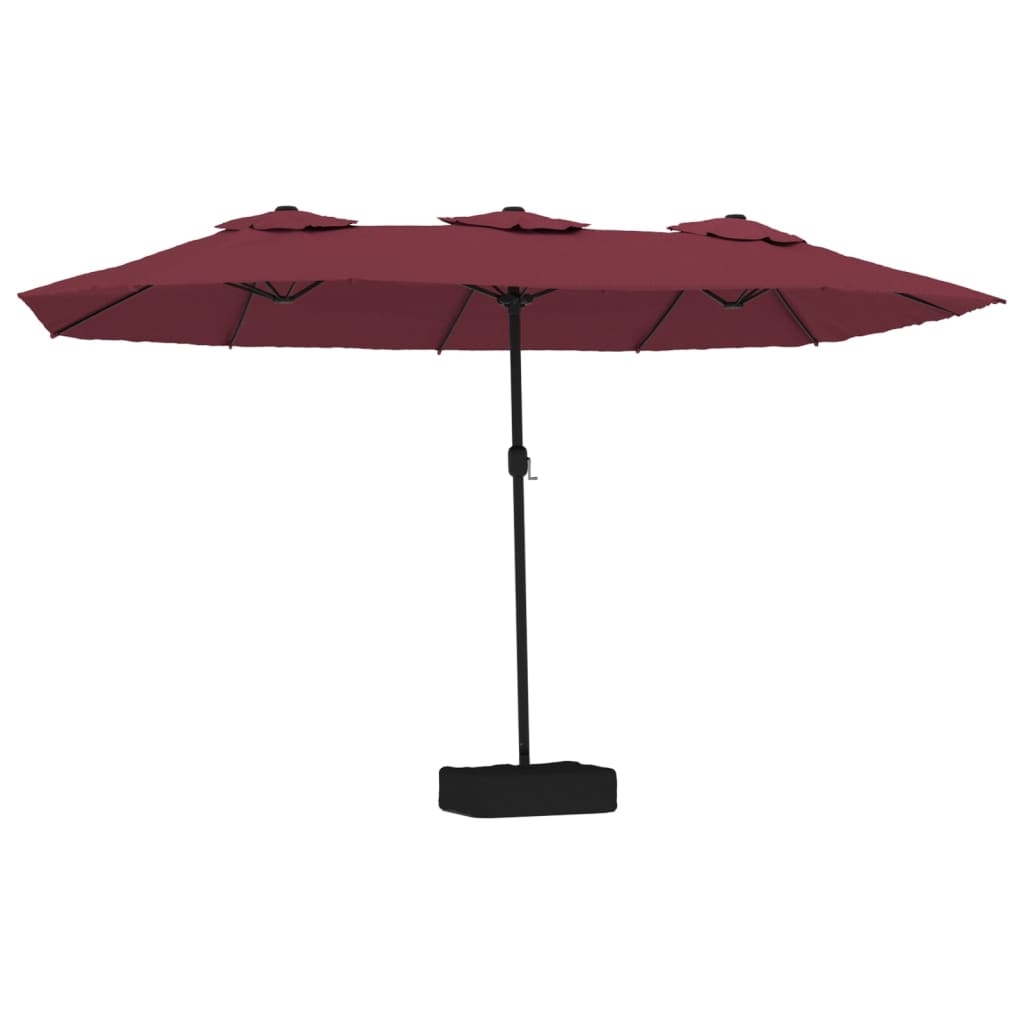 Patio Umbrellas Double Head Parasol Bordeaux Red 449X245 Cm