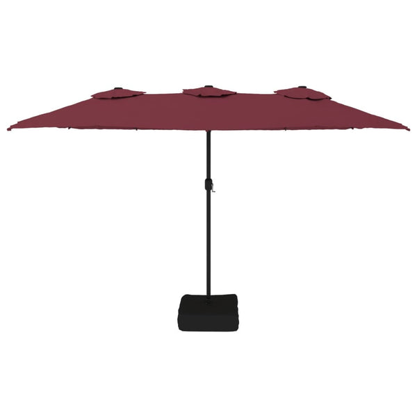 Patio Umbrellas Double Head Parasol Bordeaux Red 449X245 Cm