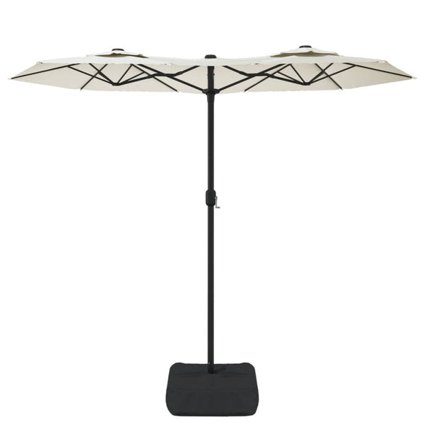 Patio Umbrellas Double Head Parasol Sand White 316X240 Cm