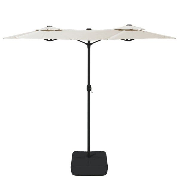 Patio Umbrellas Double Head Parasol Sand White 316X240 Cm