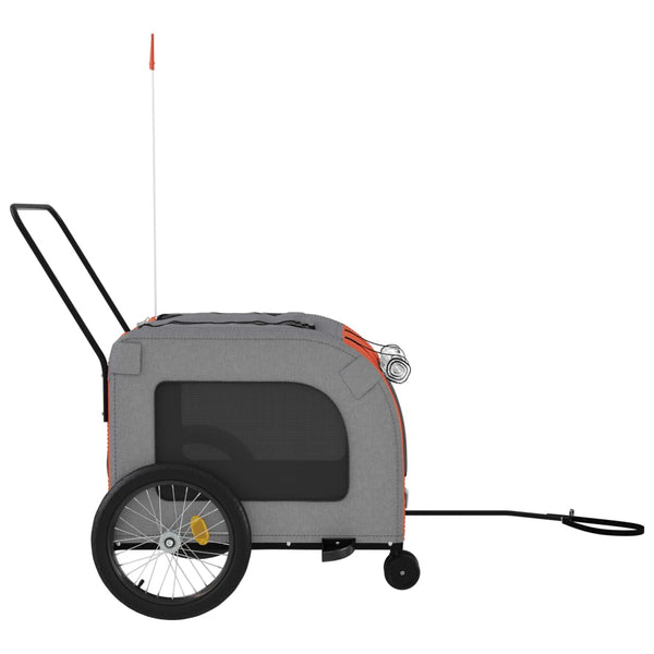 Trailers Pet Bike Trailer Orange And Grey Oxford Fabric Iron