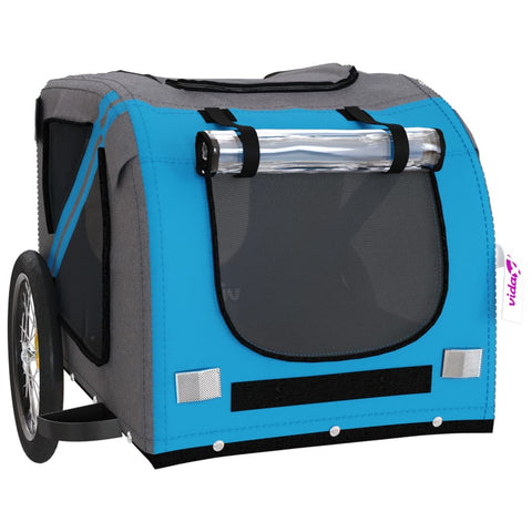 Trailers Dog Bike Trailer Blue And Grey Oxford Fabric Iron