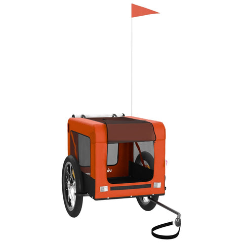 Trailers Pet Bike Trailer Orange And Black Oxford Fabric&Iron