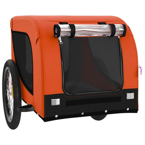 Trailers Dog Bike Trailer Orange And Black Oxford Fabric Iron