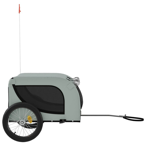 Trailers Dog Bike Trailer Grey And Black Oxford Fabric Iron