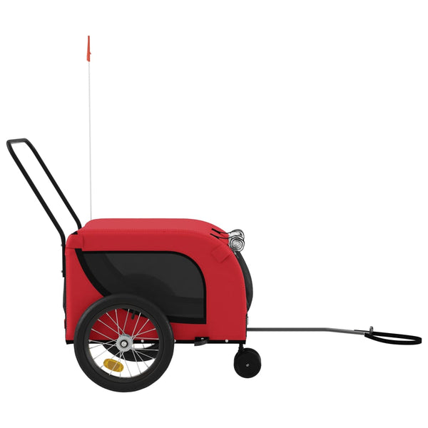 Trailers Pet Bike Trailer Red And Black Oxford Fabric Iron