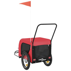 Trailers Pet Bike Trailer Red And Black Oxford Fabric Iron