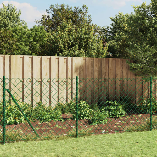 Fence Panels Chain Link Fence Green 1X10 M