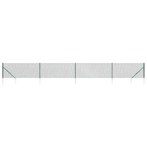 Fence Panels Chain Link Fence With Spike Anchors Green 1X10 M