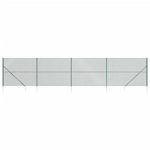 Fence Panels Chain Link Fence With Spike Anchors Green 1.6X10 M