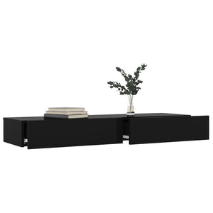 TV Stands & Entertainment Units Tv Cabinet With Led Lights Black 120X35x15.5 Cm