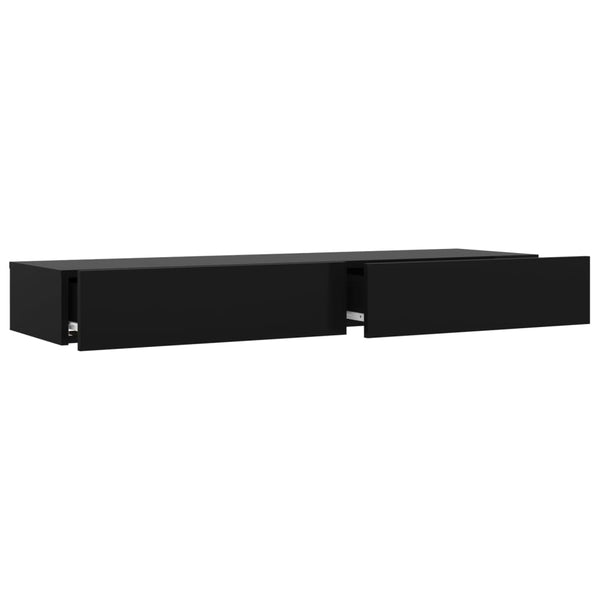 TV Stands & Entertainment Units Tv Cabinet With Led Lights Black 120X35x15.5 Cm