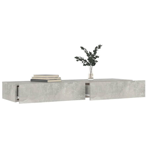 TV Stands & Entertainment Units Tv Cabinet With Led Lights Concrete Grey 120X35x15.5 Cm