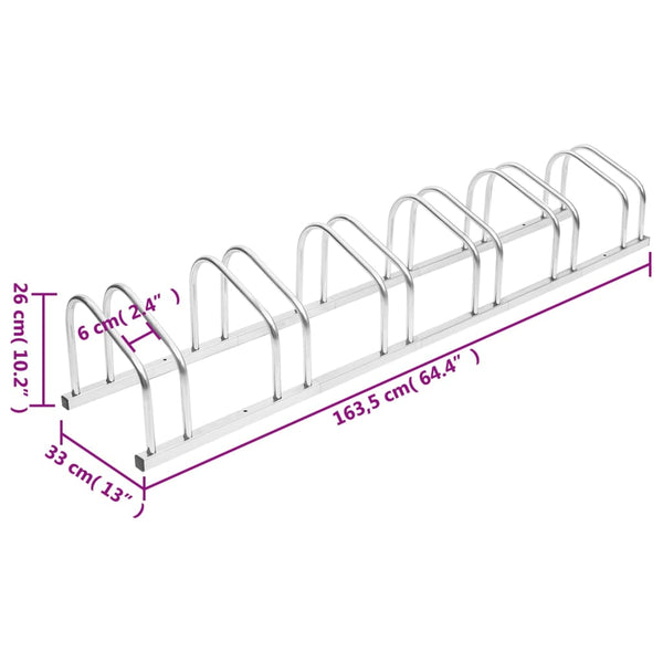 Bicycle Stands & Storage Bike Rack For 6 Bikes Galvanised Steel