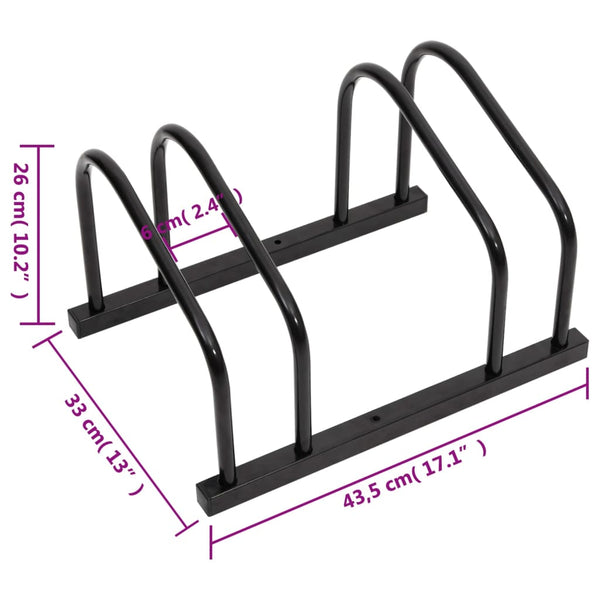 Bicycle Stands & Storage Bike Rack For 2 Bikes Black Steel