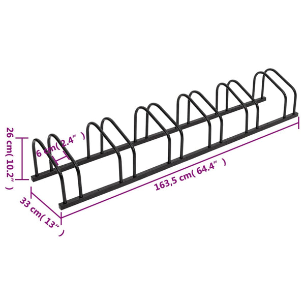 Bicycle Stands & Storage Bike Rack For 6 Bikes Black Steel