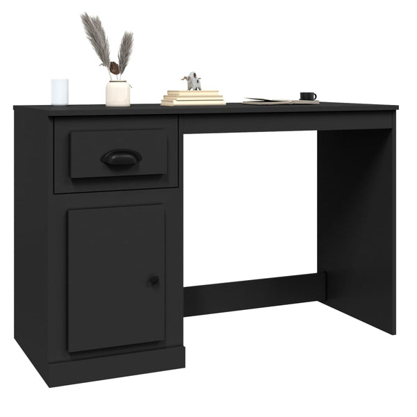 Home Office Desks Desk With Drawer Black 115X50x75 Cm Engineered Wood