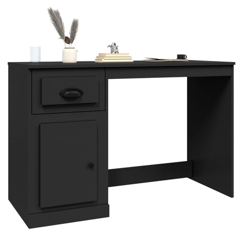 Home Office Desks Desk With Drawer Black 115X50x75 Cm Engineered Wood