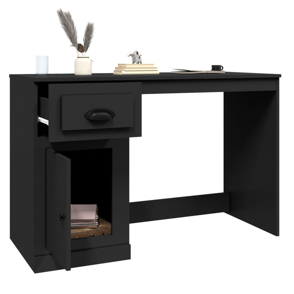 Home Office Desks Desk With Drawer Black 115X50x75 Cm Engineered Wood