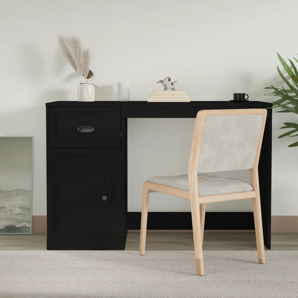 Home Office Desks Desk With Drawer Black 115X50x75 Cm Engineered Wood