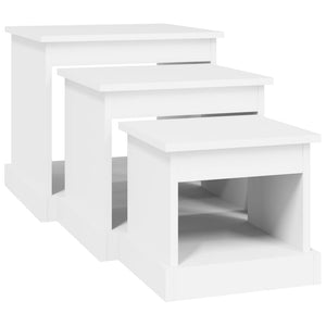 Coffee Tables 3 Pcs White Engineered Wood