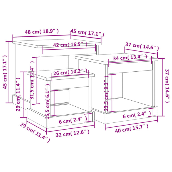 Coffee Tables 3 Pcs White Engineered Wood