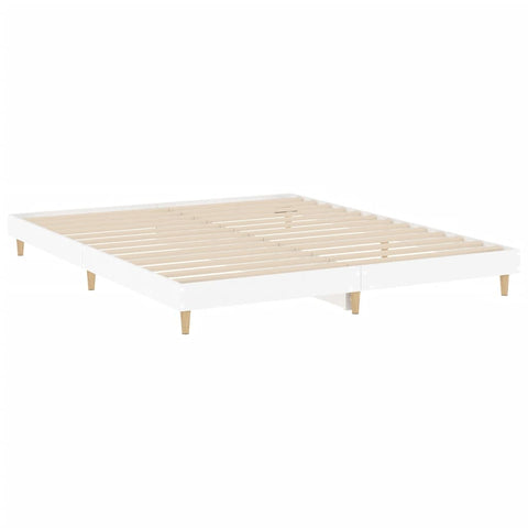 King Bed Frames Bed Frame White 183X203 Cm King Size Engineered Wood