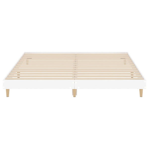 King Bed Frames Bed Frame White 183X203 Cm King Size Engineered Wood