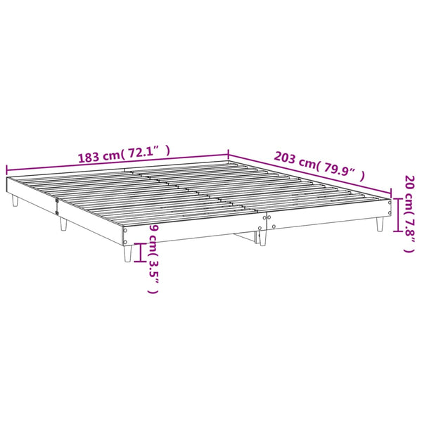 King Bed Frames Bed Frame White 183X203 Cm King Size Engineered Wood