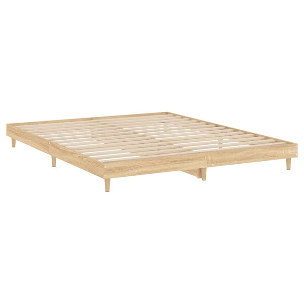 King Bed Frames Bed Frame Sonoma Oak 183X203 Cm King Size Engineered Wood