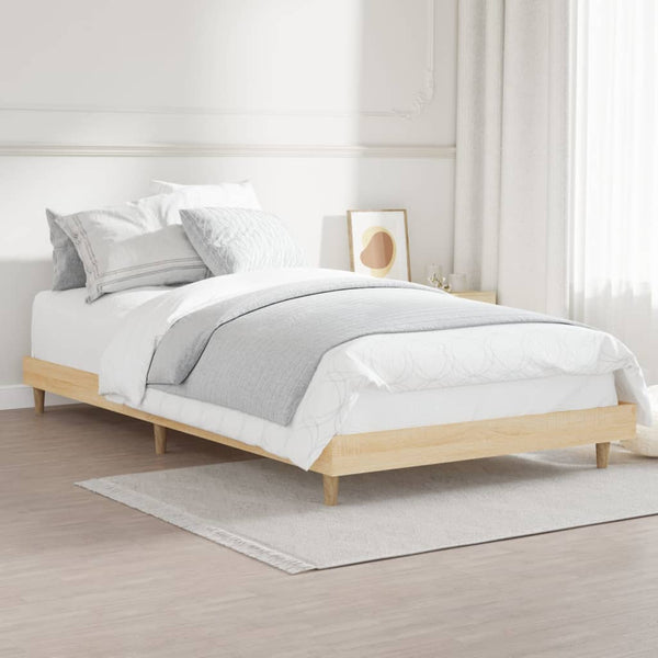 Single Bed Frames Bed Frame Sonoma Oak 92X187 Cm Single Size Engineered Wood