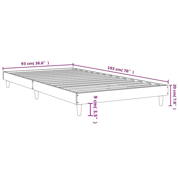 Single Bed Frames Bed Frame Sonoma Oak 92X187 Cm Single Size Engineered Wood