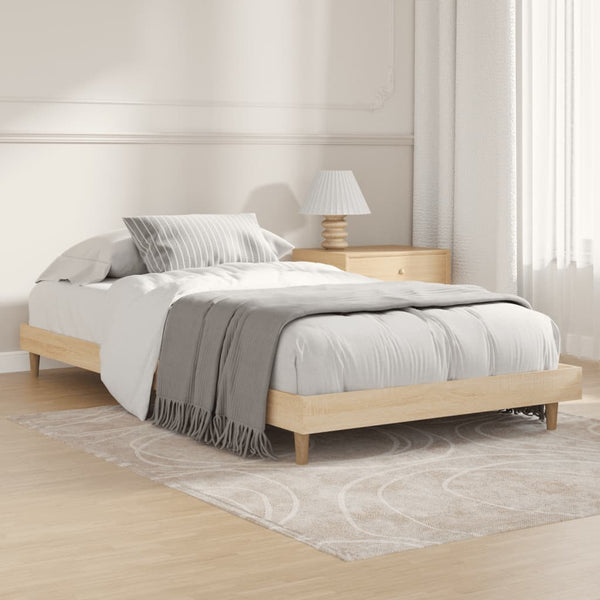 Single Bed Frames Bed Frame Sonoma Oak 92X187 Cm Single Size Engineered Wood