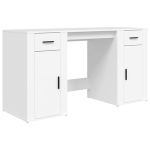 Home Office Desks Desk With Cabinet White Engineered Wood