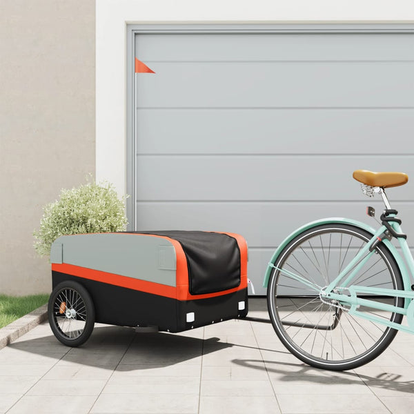 Trailers Bike Trailer Black And Orange 45 Kg Iron