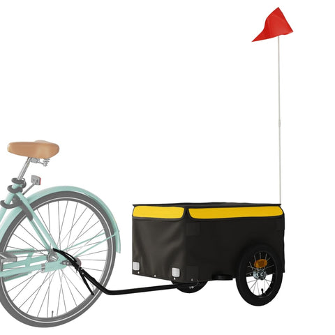 Trailers Bike Trailer Black And Yellow 30 Kg Iron