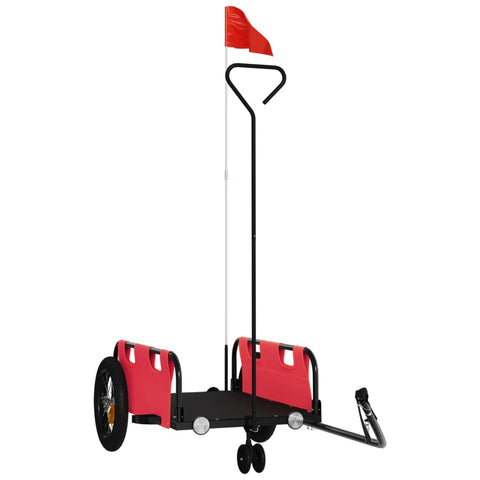 Trailers Bike Trailer Red Oxford Fabric And Iron