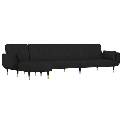 Sofas, Armchairs & Couches L Shaped Sofa Bed Black 275X140x70 Cm Velvet