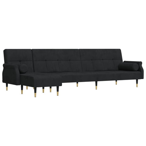 Sofa Beds L Shaped Sofa Bed Black 271X140x70 Cm Velvet